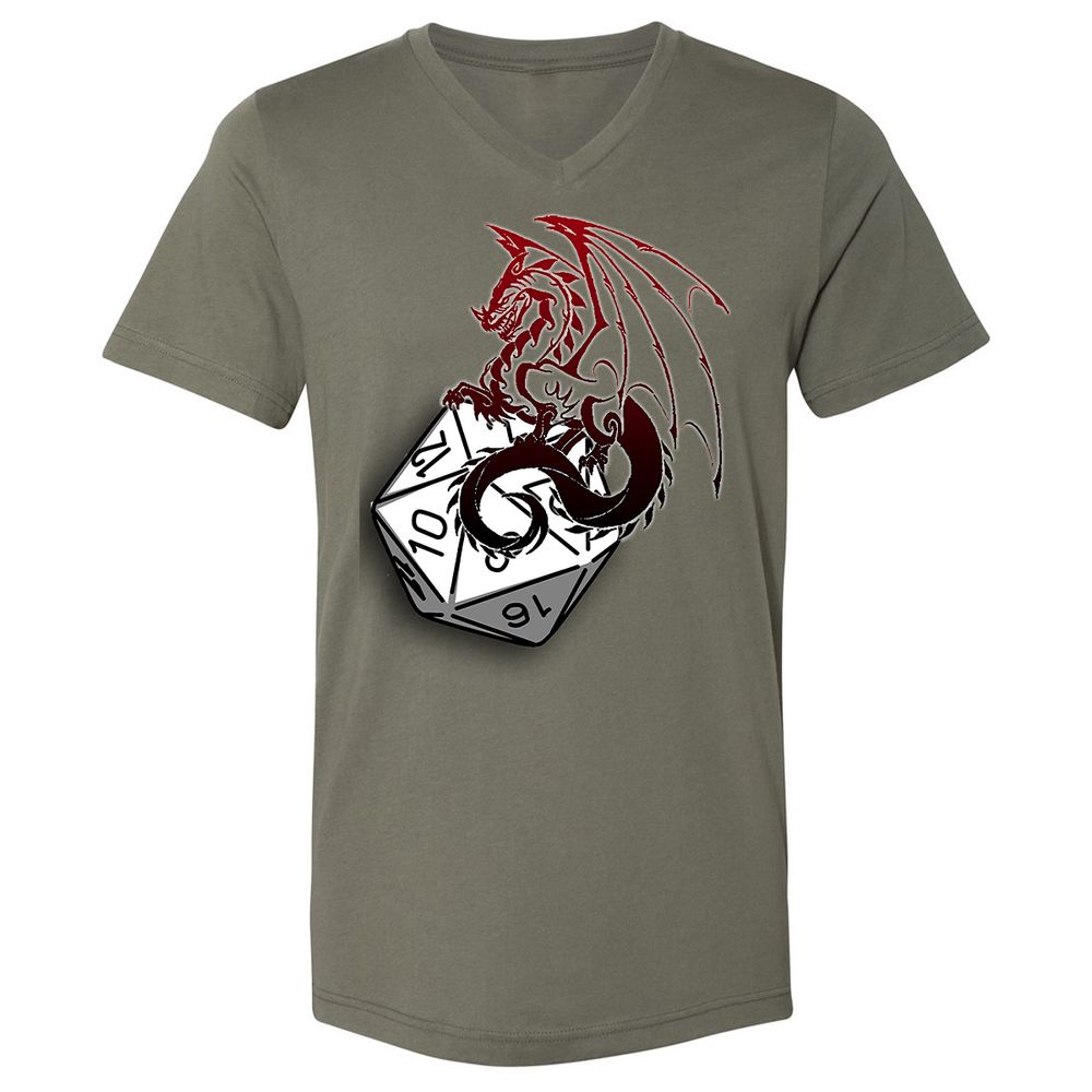 Unisex V-Neck T-Shirt - HLPEL2CV - Military Green - 10