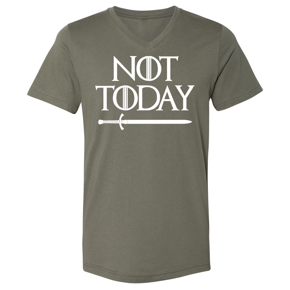 Unisex V-Neck T-Shirt - 6VK8F97Y - Military Green - 10