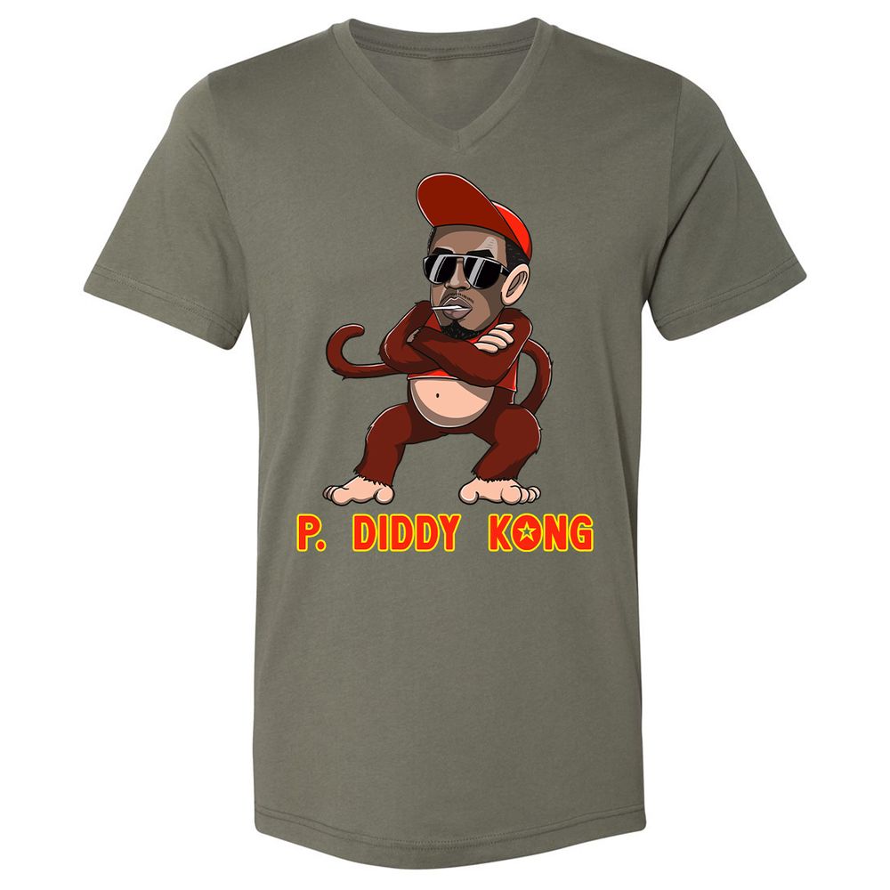 Unisex V-Neck T-Shirt - 9TQ1A26L - Military Green - 10