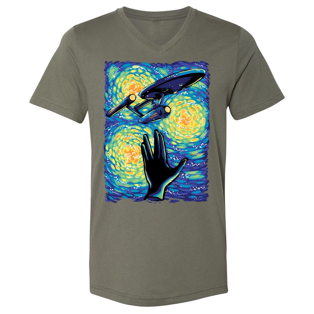 Unisex V-Neck T-Shirt - EJ86WJ24 - Military Green - 10