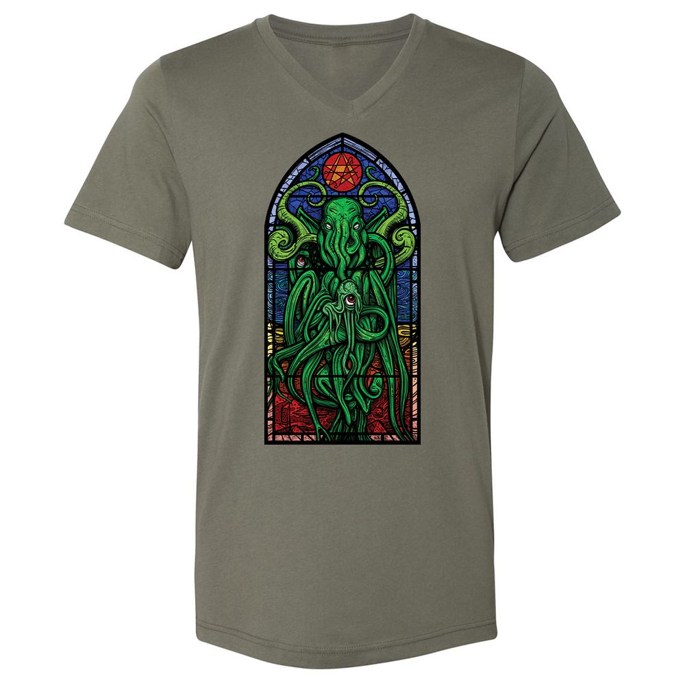 Unisex V-Neck T-Shirt - TWE2ZB68 - Military Green - 10