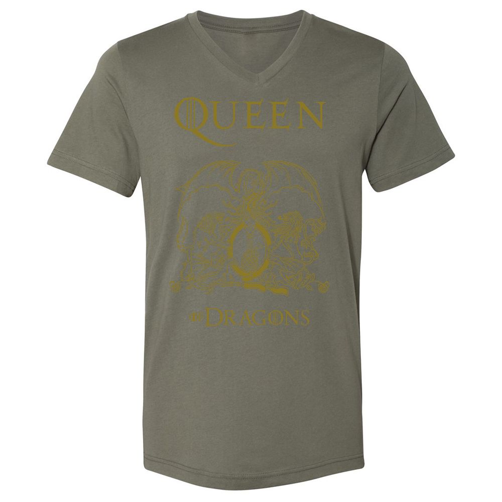 Unisex V-Neck T-Shirt - H6GQRTWP - Military Green - 10