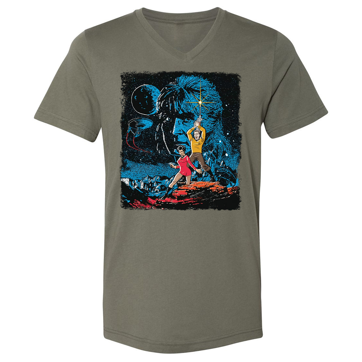 Unisex V-Neck T-Shirt - 95ZURGJC - Military Green - 10