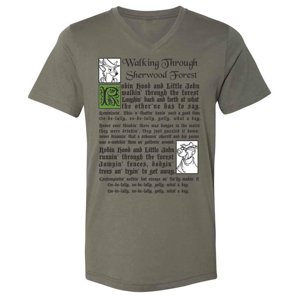 Unisex V-Neck T-Shirt - A6LYJTGA - Military Green - 10