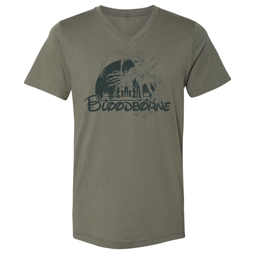 Unisex V-Neck T-Shirt - W3LCRZUH - Military Green - 10