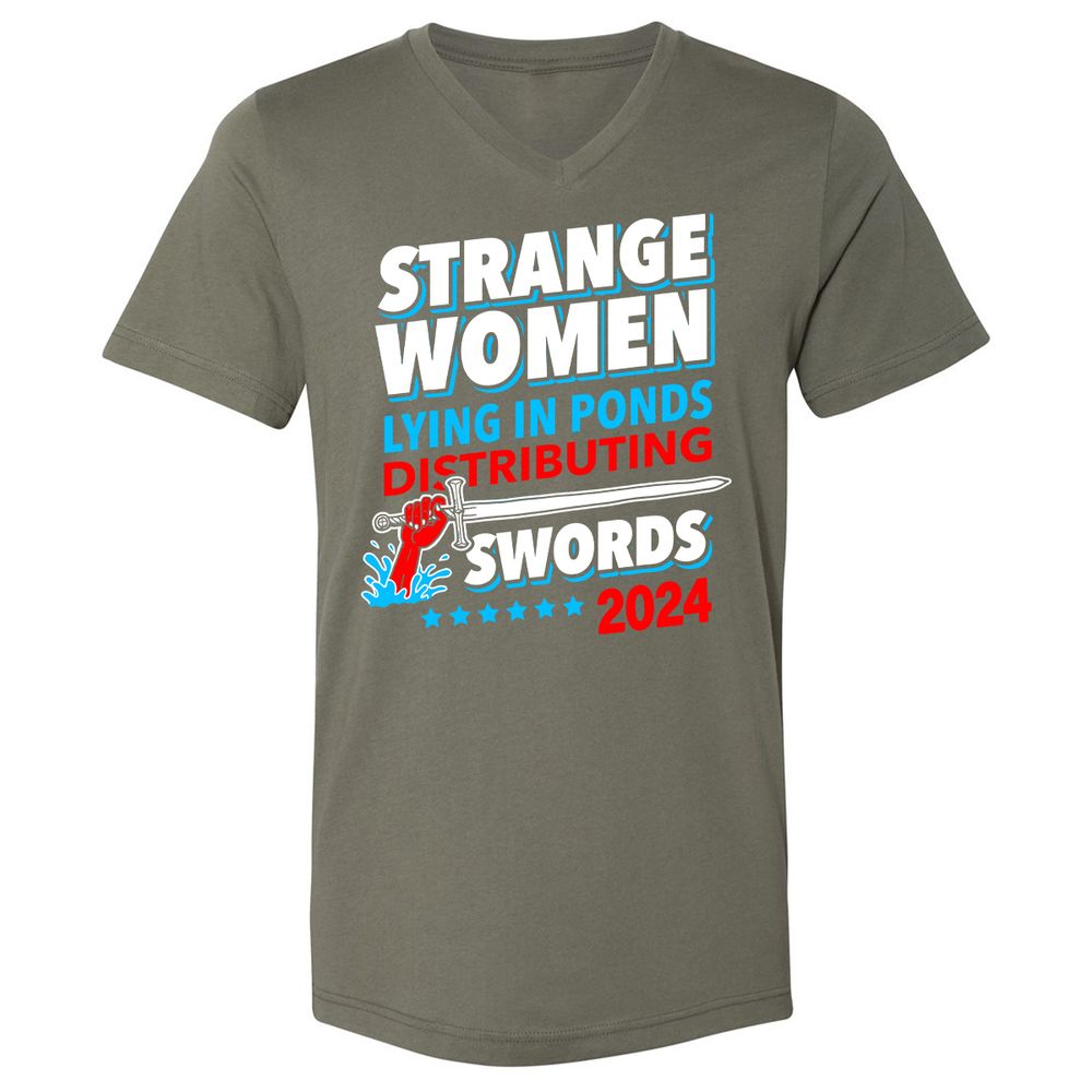 Unisex V-Neck T-Shirt - NBRBET69 - Military Green - 10