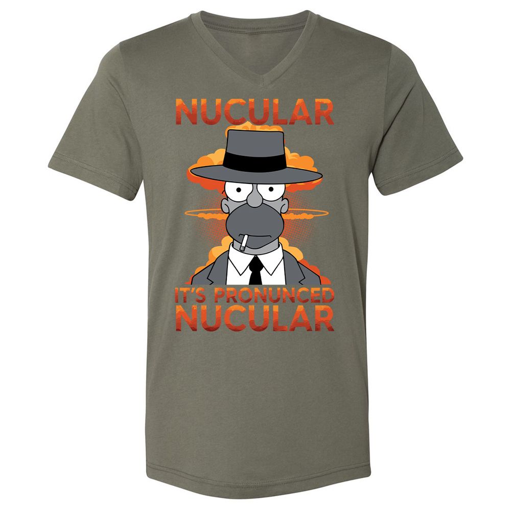 Unisex V-Neck T-Shirt - HLG2PUK5 - Military Green - 10
