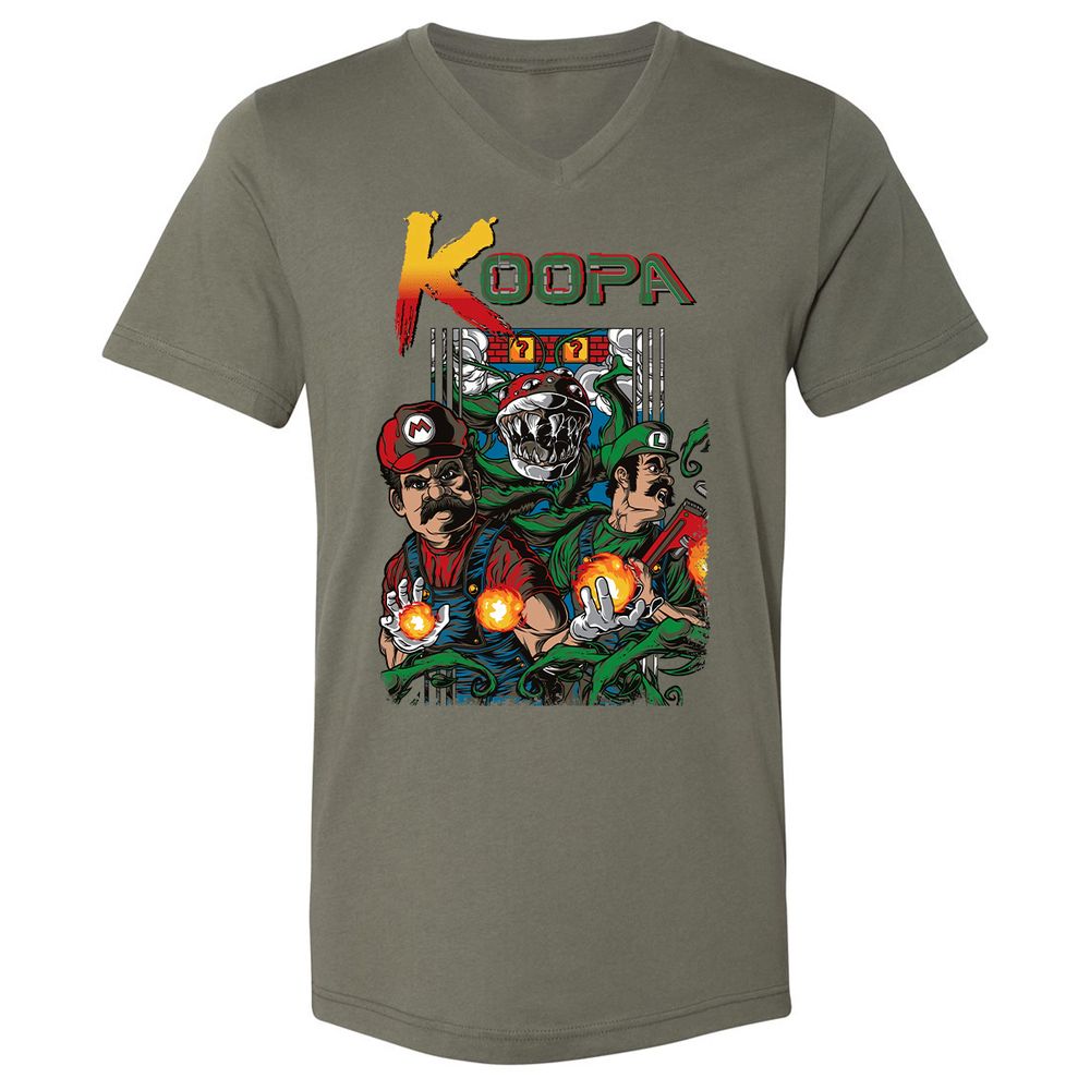 Unisex V-Neck T-Shirt - 6WBJA89B - Military Green - 10