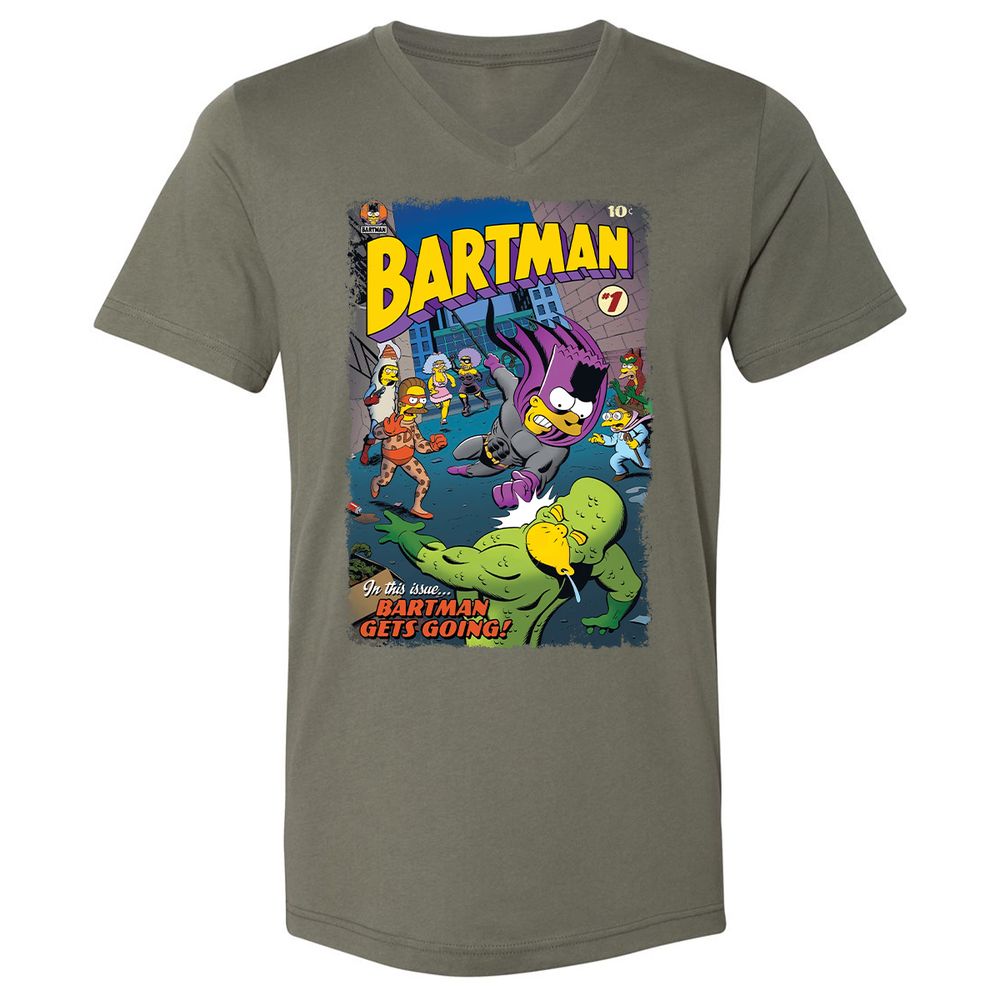 Unisex V-Neck T-Shirt - TBCQZPBR - Military Green - 10