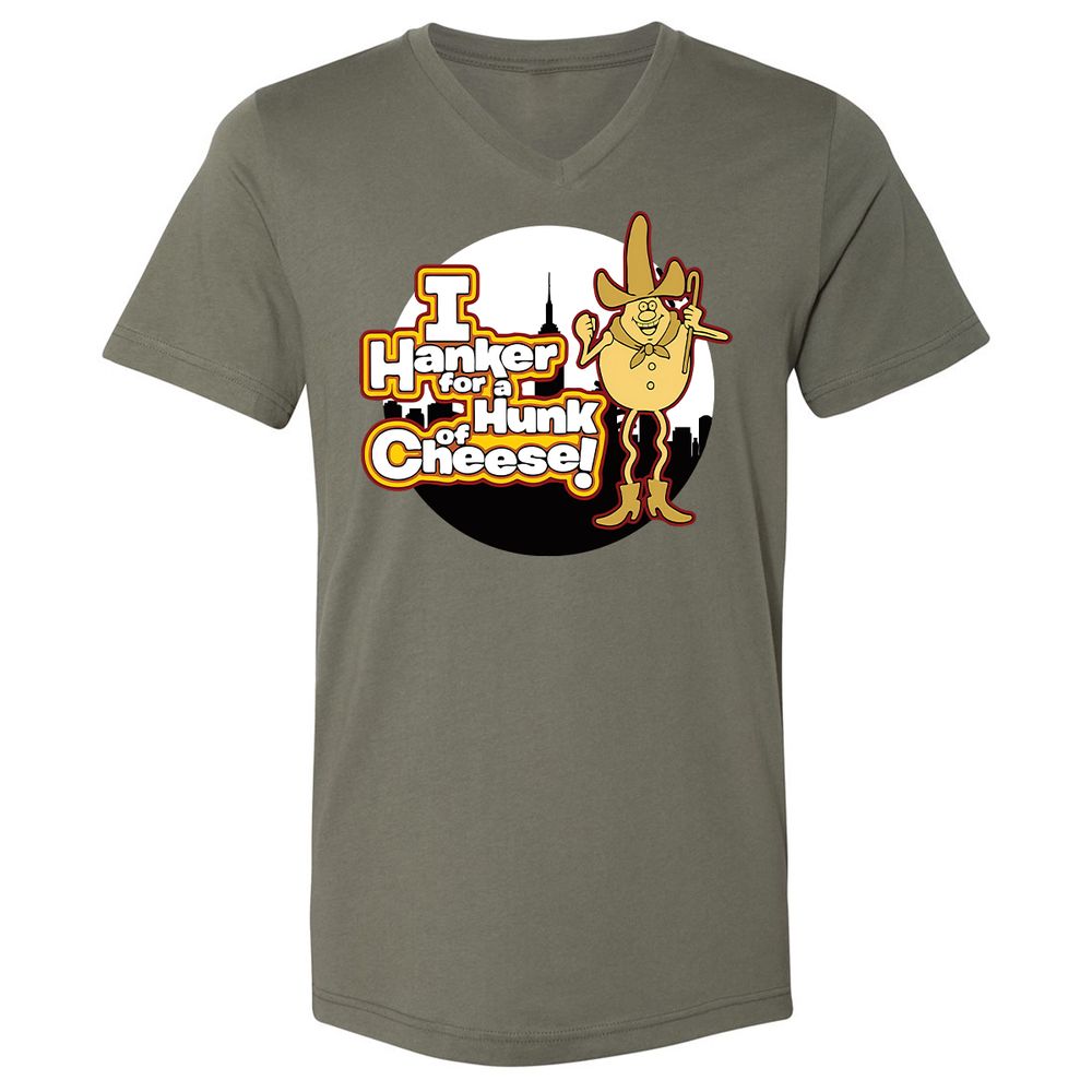 Unisex V-Neck T-Shirt - FJUKZBV6 - Military Green - 10