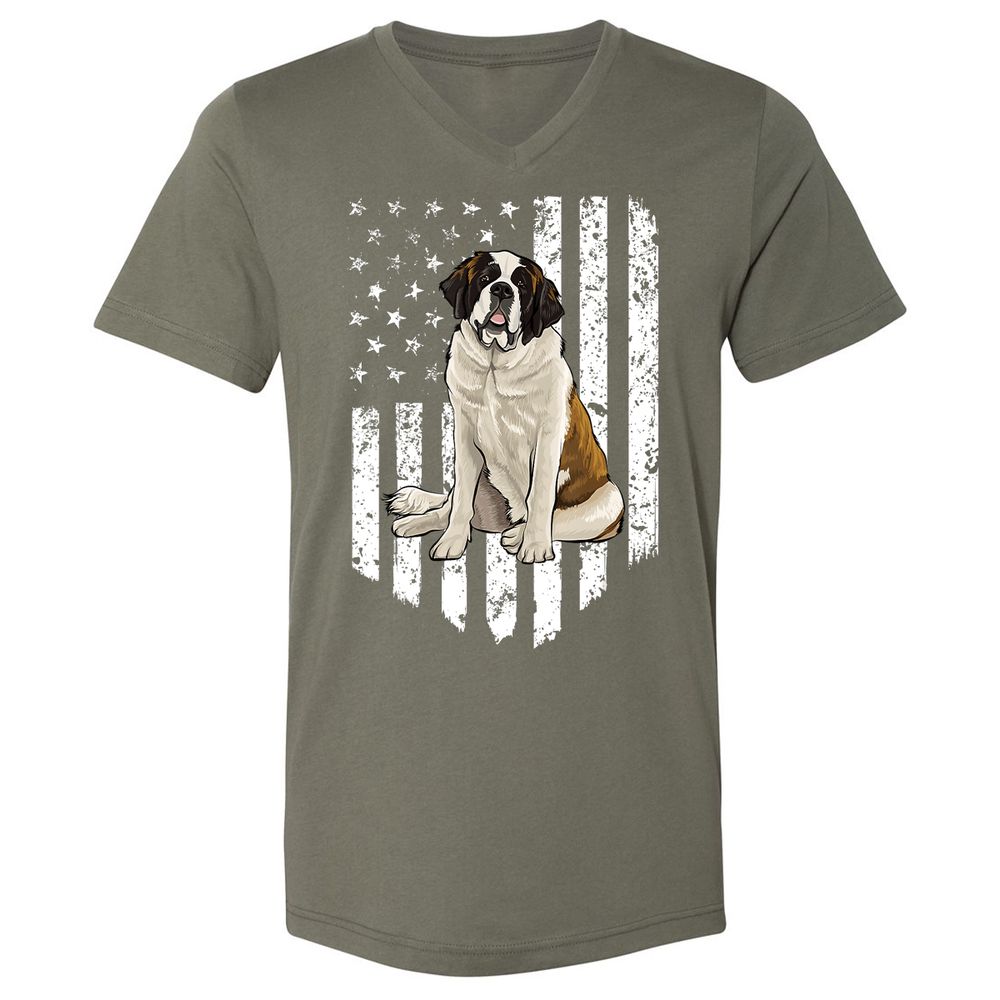 Unisex V-Neck T-Shirt - JVWBP7RT - Military Green - 10