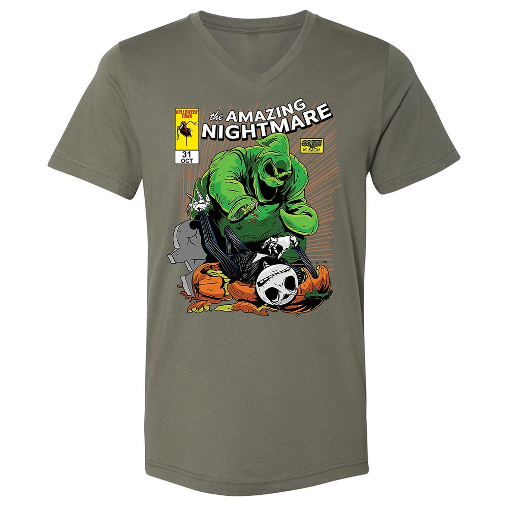 Unisex V-Neck T-Shirt - YDFNZHL5 - Military Green - 10