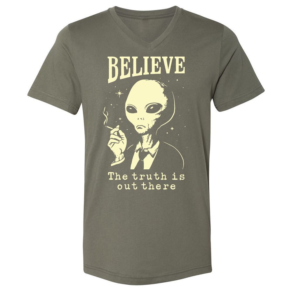 Unisex V-Neck T-Shirt - SNB6TE8J - Military Green - 10