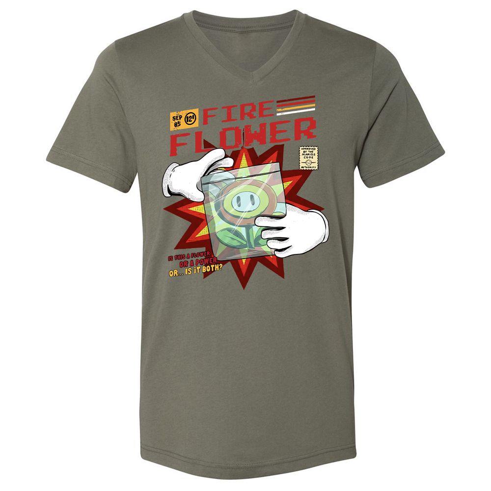 Unisex V-Neck T-Shirt - Y7EM8ZXW - Military Green - 10
