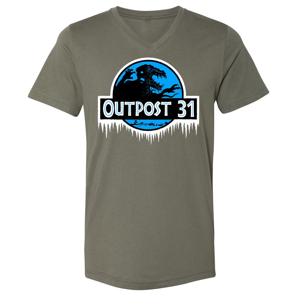 Unisex V-Neck T-Shirt - 42CAFQHZ - Military Green - 10