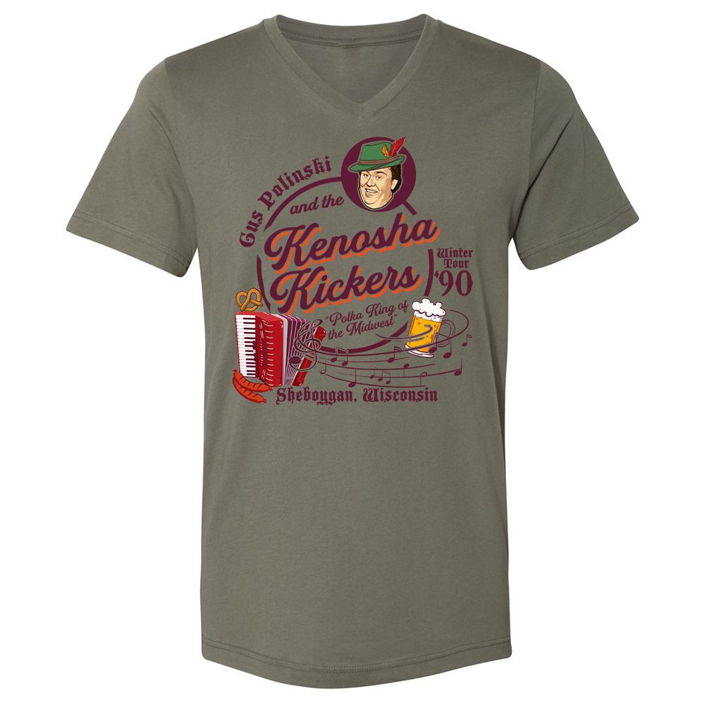 Unisex V-Neck T-Shirt - 8R8NYR4Y - Military Green - 10
