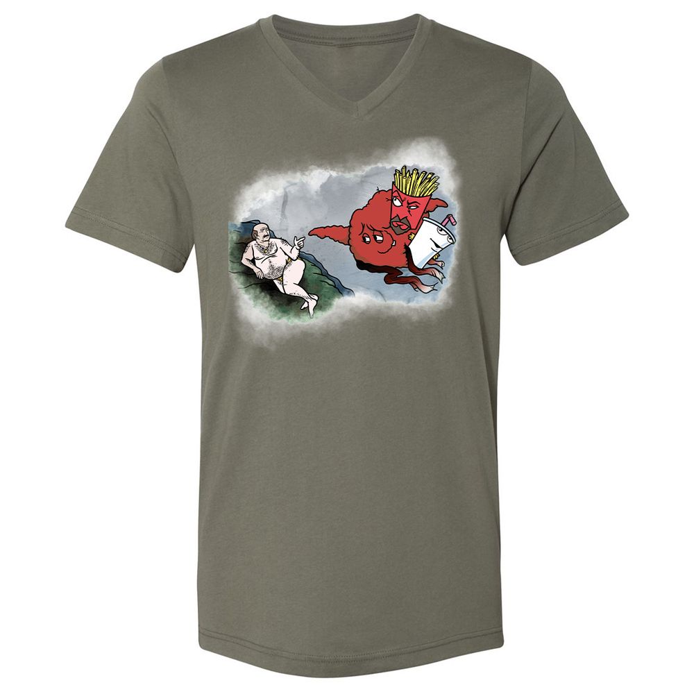 Unisex V-Neck T-Shirt - 96BVNCRV - Military Green - 10