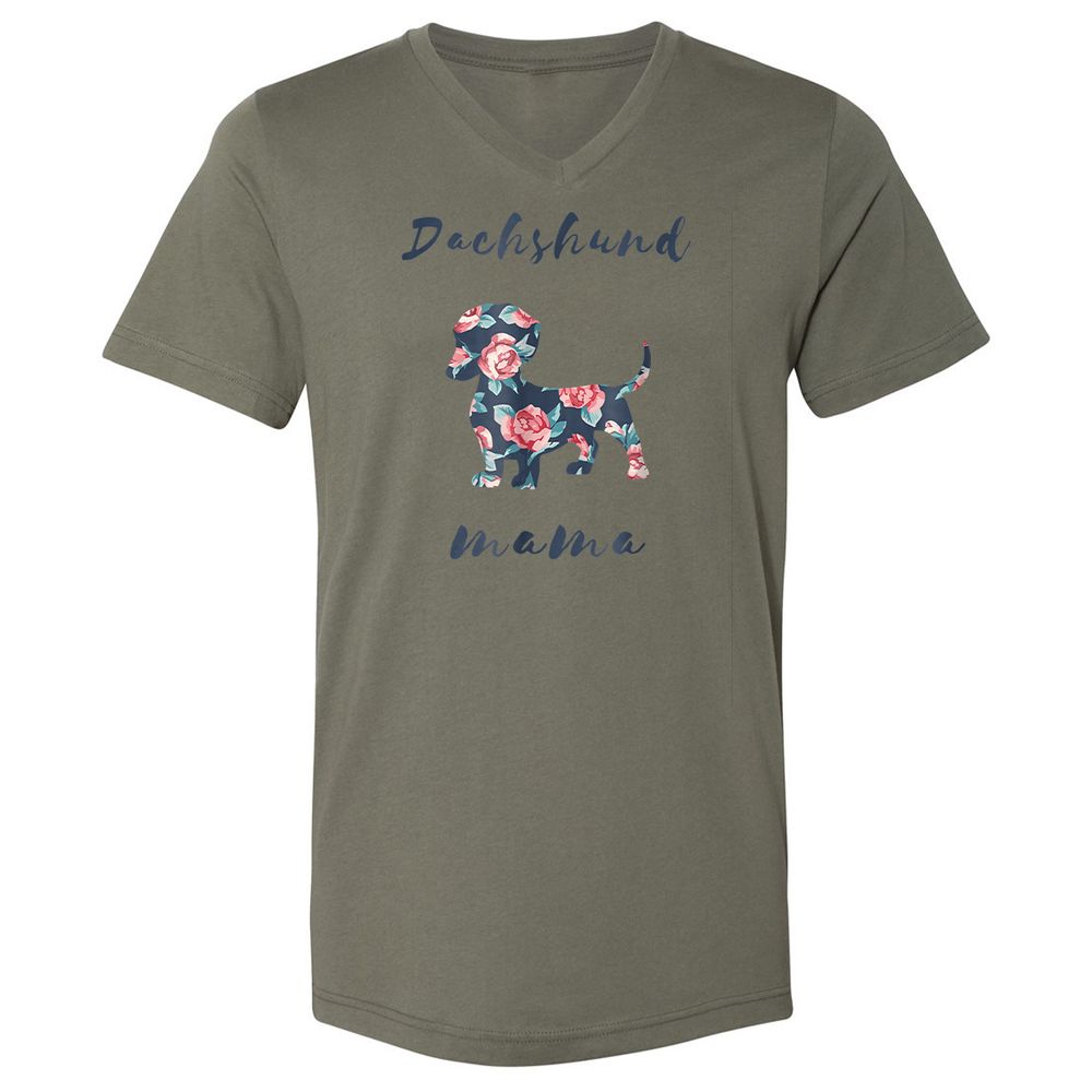 Unisex V-Neck T-Shirt - 9GVVSUQJ - Military Green - 10