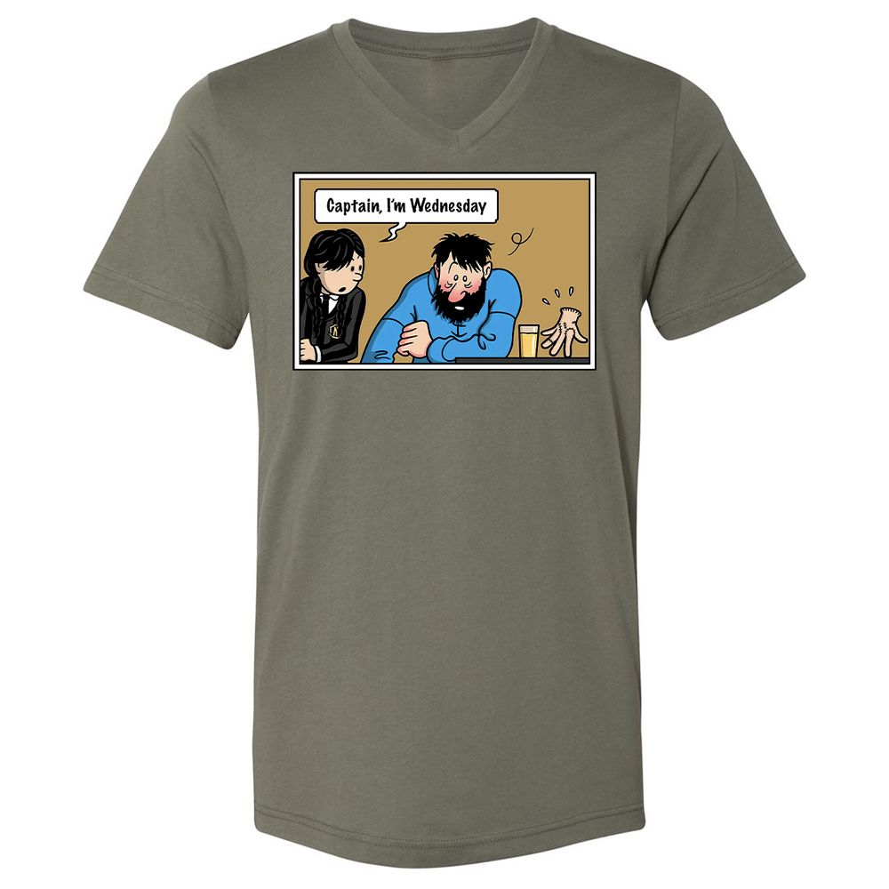 Unisex V-Neck T-Shirt - DZA3HNJV - Military Green - 10