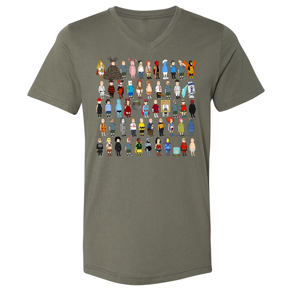 Unisex V-Neck T-Shirt - 7B8SC7PZ - Military Green - 10