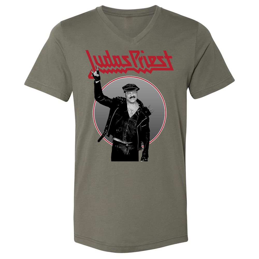 Unisex V-Neck T-Shirt - RYYBX5L7 - Military Green - 10