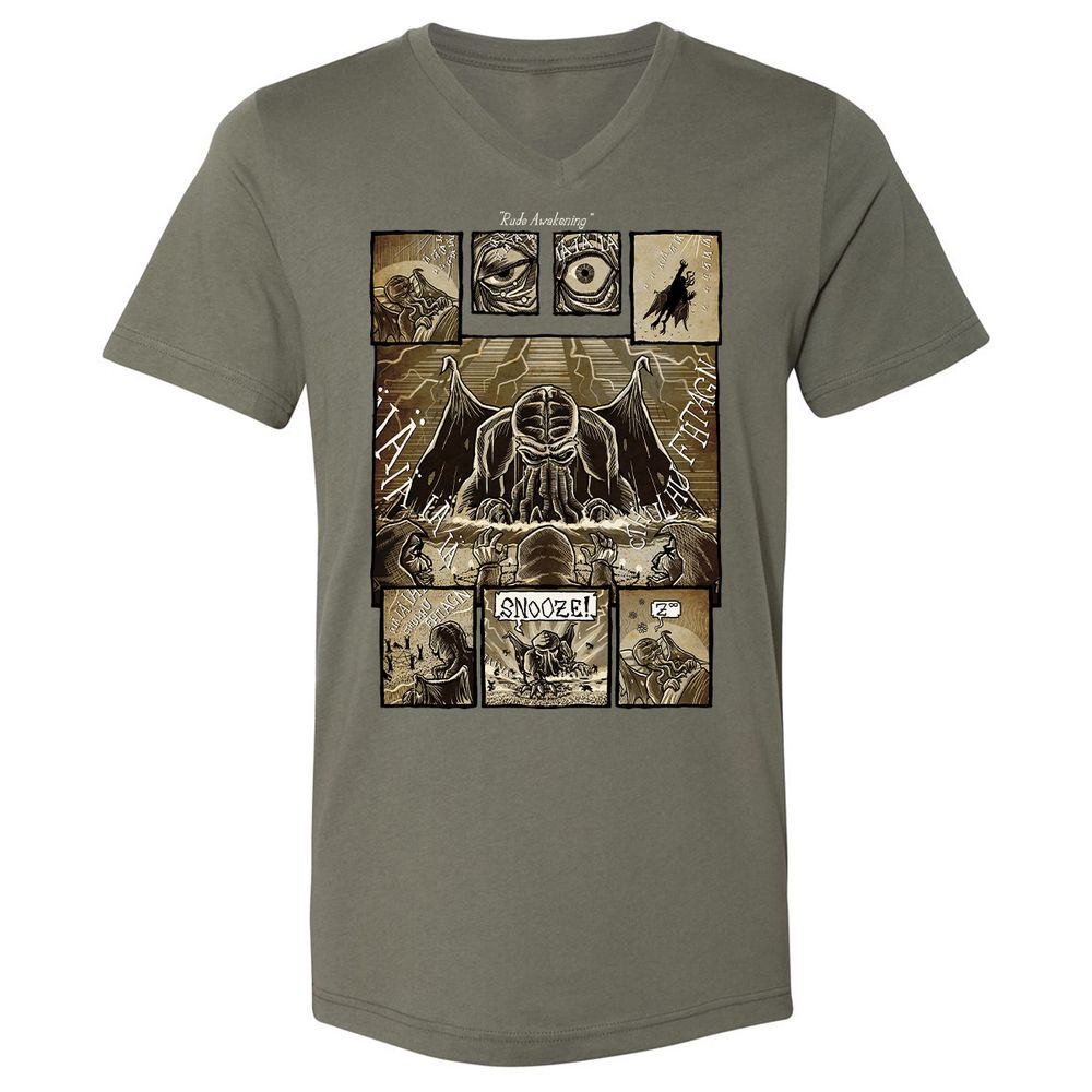 Unisex V-Neck T-Shirt - ABLSS4ZC - Military Green - 10