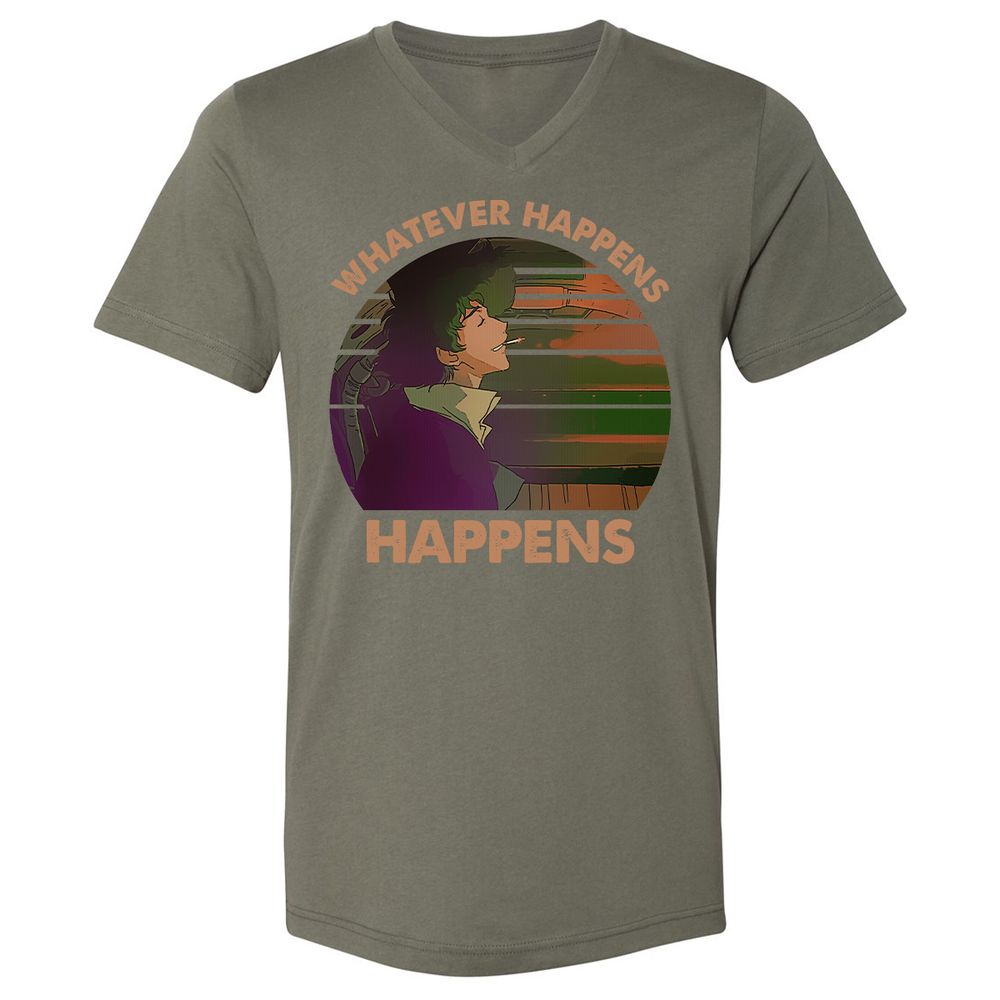 Unisex V-Neck T-Shirt - 4NBHQ3P2 - Military Green - 10