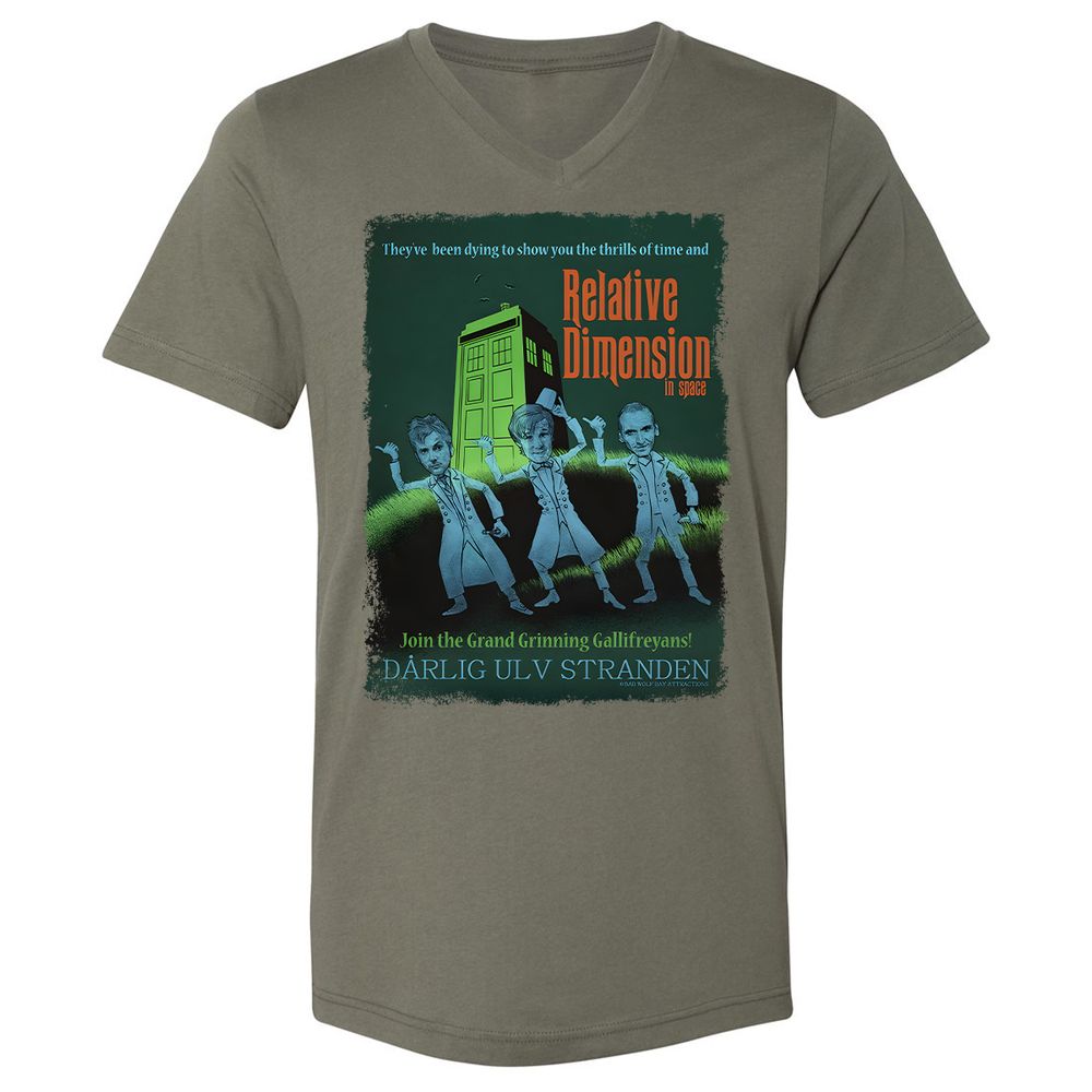 Unisex V-Neck T-Shirt - 873L3MUD - Military Green - 10