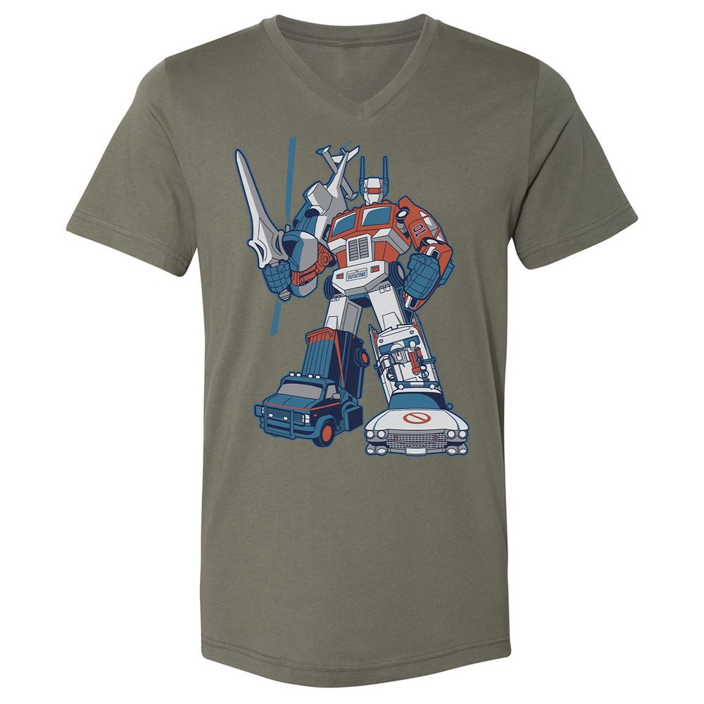 Unisex V-Neck T-Shirt - 7VBWGJM2 - Military Green - 10