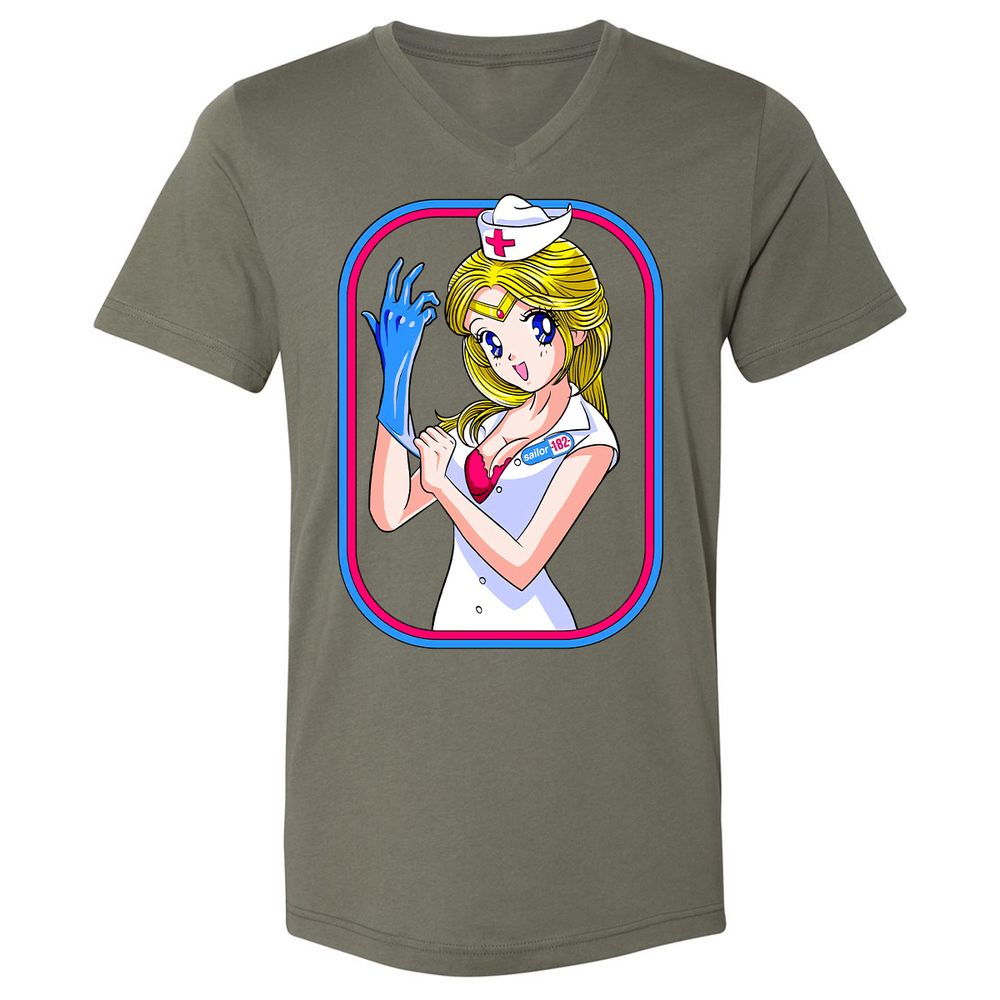 Unisex V-Neck T-Shirt - X7ZT92US - Military Green - 10