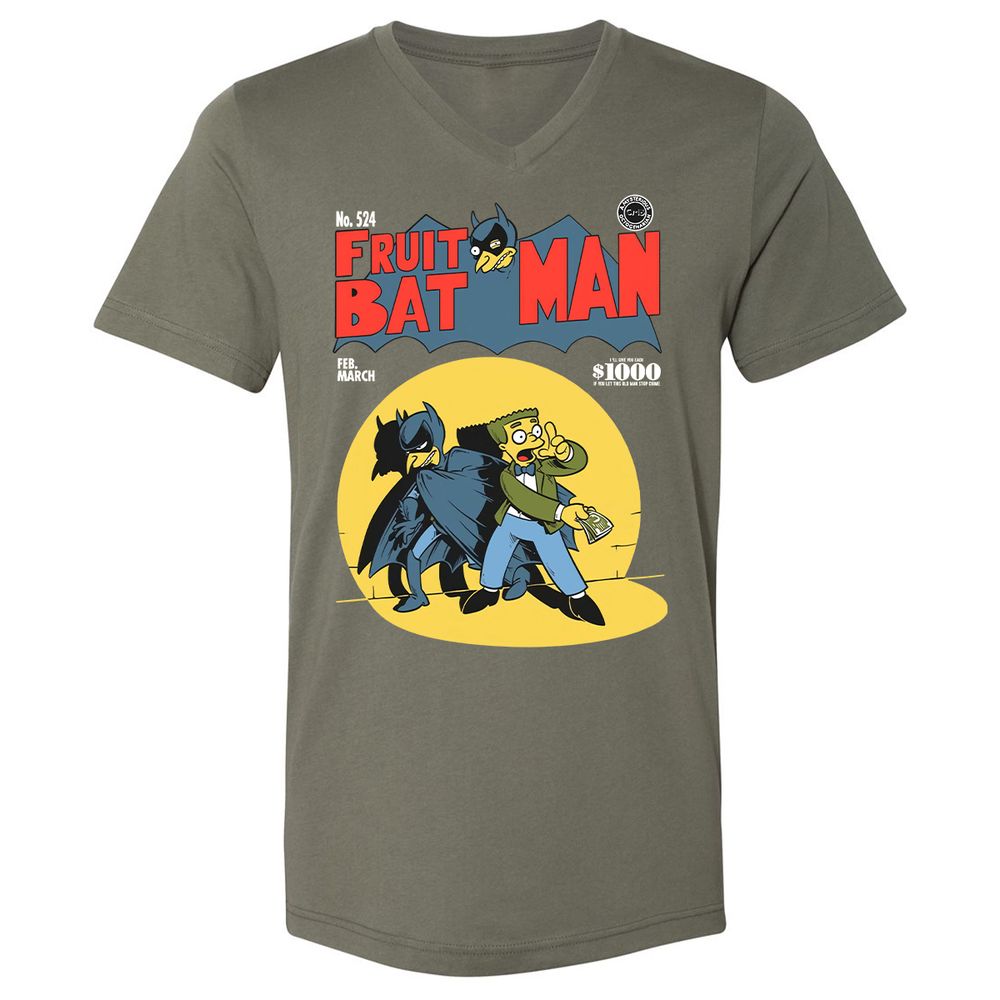 Unisex V-Neck T-Shirt - BVDYJBS7 - Military Green - 10