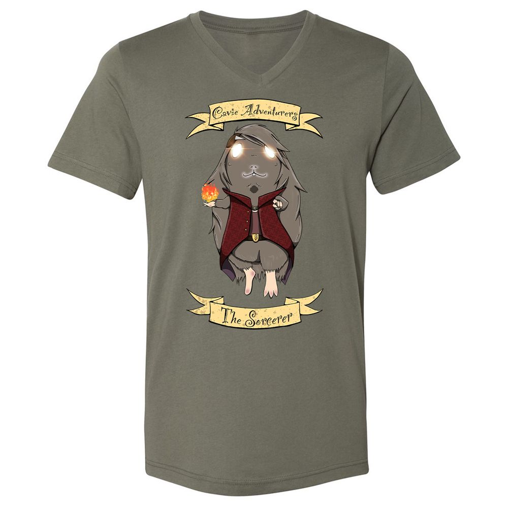 Unisex V-Neck T-Shirt - N9XC2CQV - Military Green - 10