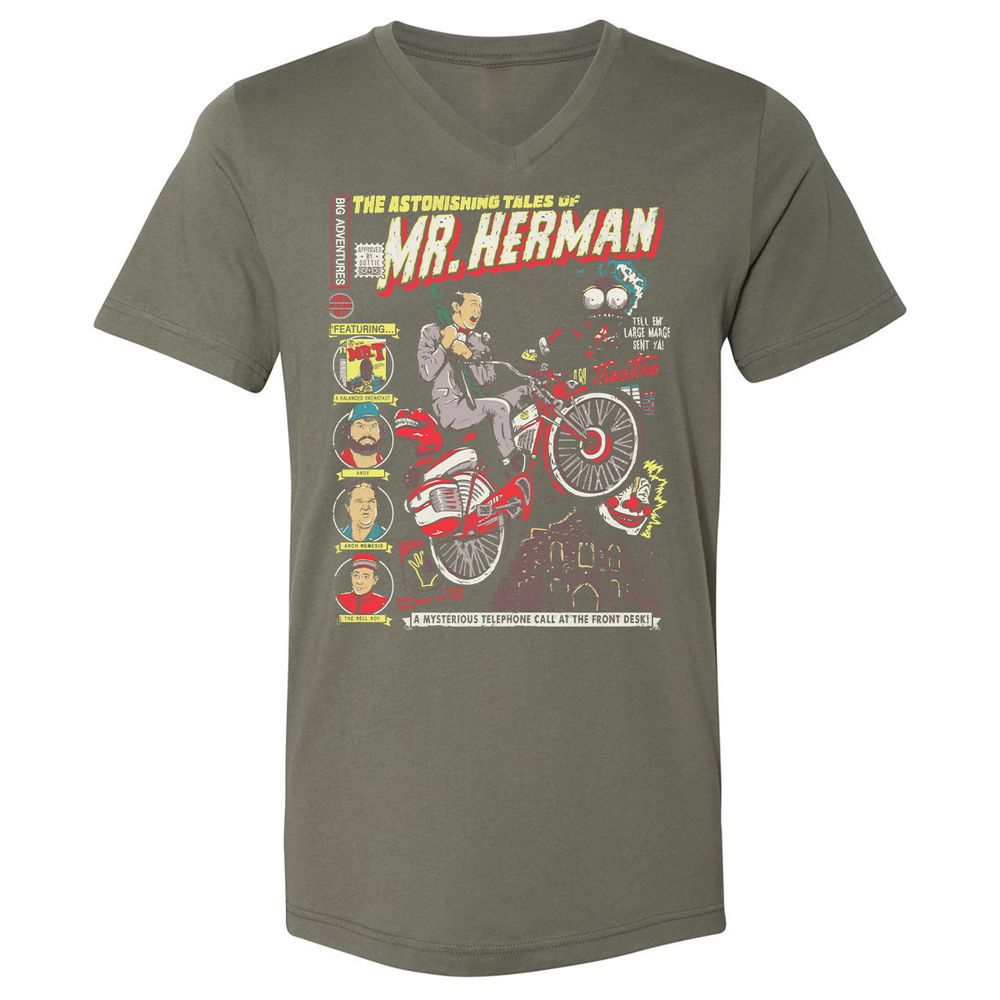 Unisex V-Neck T-Shirt - Z58PVYE9 - Military Green - 10