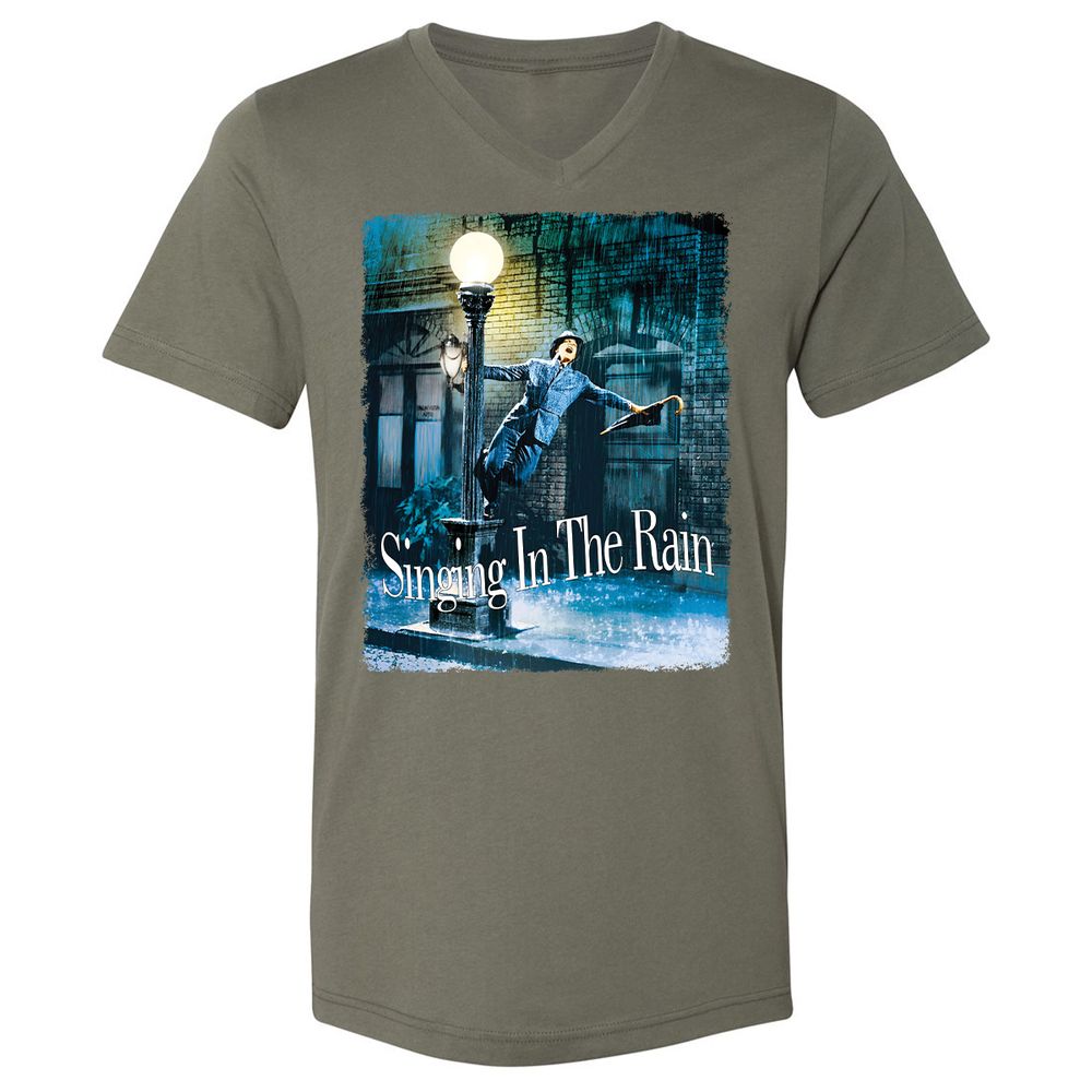 Unisex V-Neck T-Shirt - U8ZXW3T5 - Military Green - 10