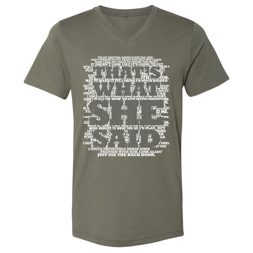 Unisex V-Neck T-Shirt - DCRLNSCA - Military Green - 10