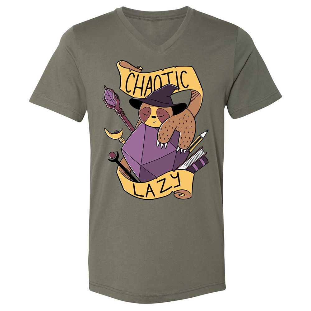 Unisex V-Neck T-Shirt - GK2YEMJK - Military Green - 10