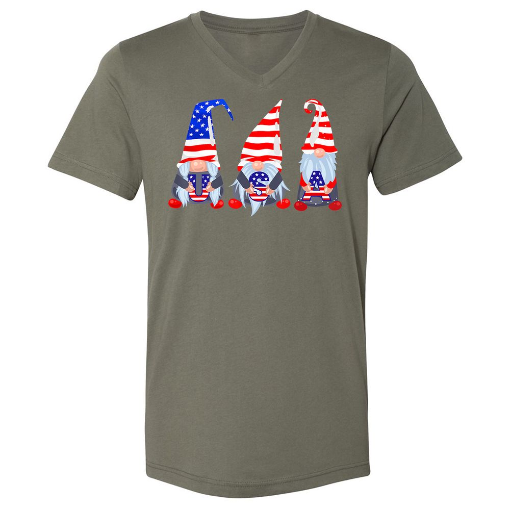 Unisex V-Neck T-Shirt - 61P5TJAD - Military Green - 10