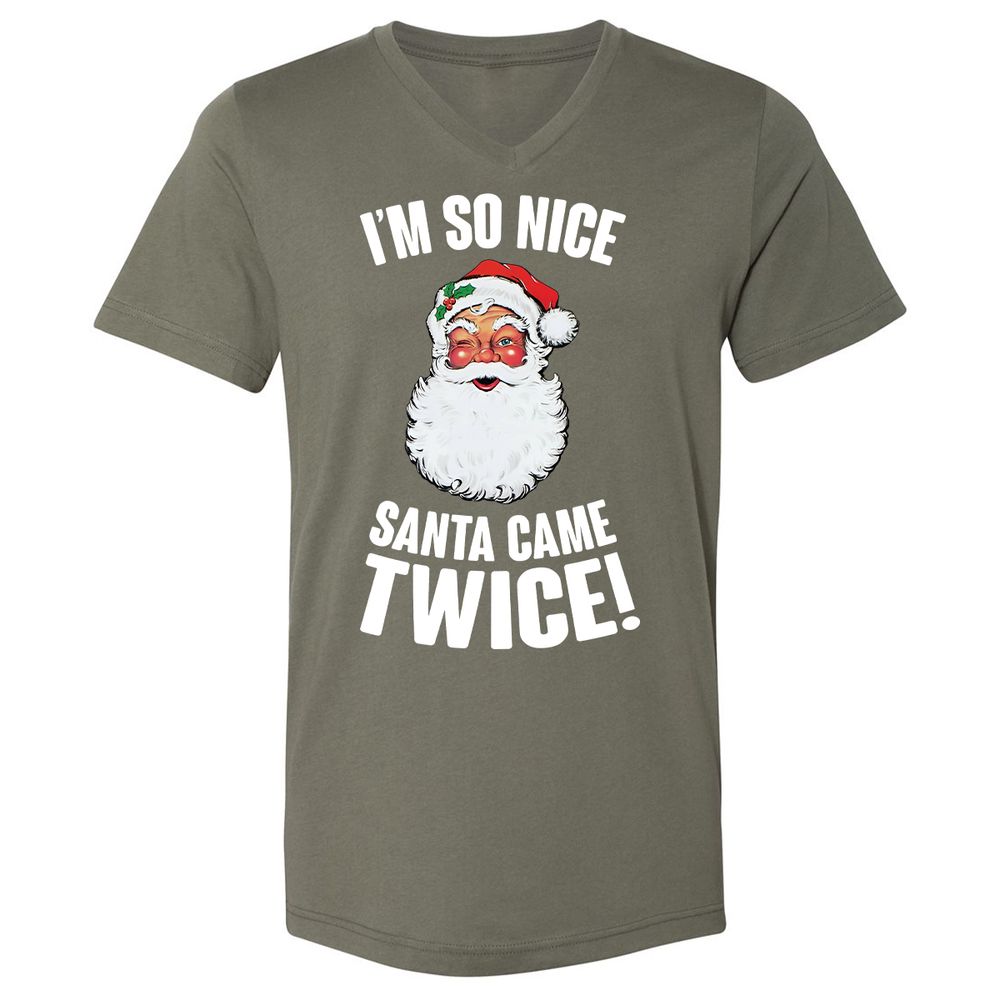 I'm So Nice Santa Came Twice! - Military Green - 10