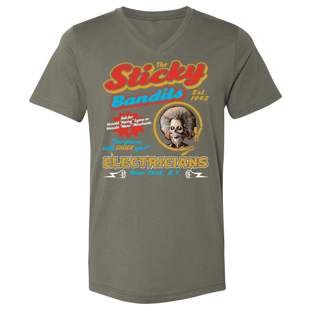 Unisex V-Neck T-Shirt - KJF7PV6Q - Military Green - 10