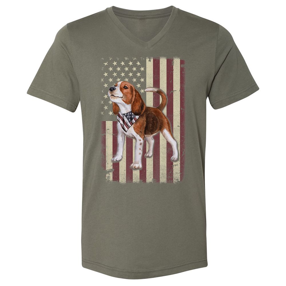 Unisex V-Neck T-Shirt - YDWD5GG3 - Military Green - 10