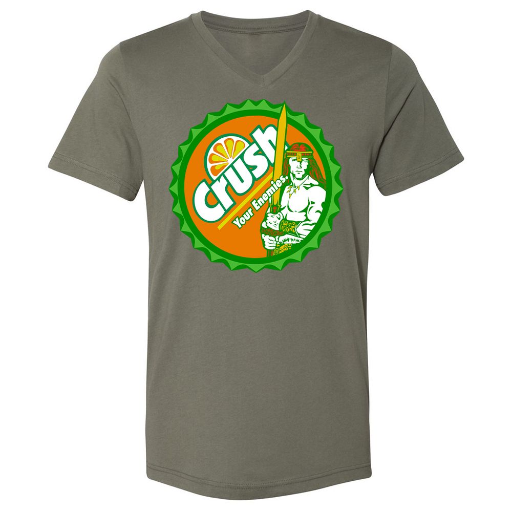 Unisex V-Neck T-Shirt - TCQM6E5P - Military Green - 10