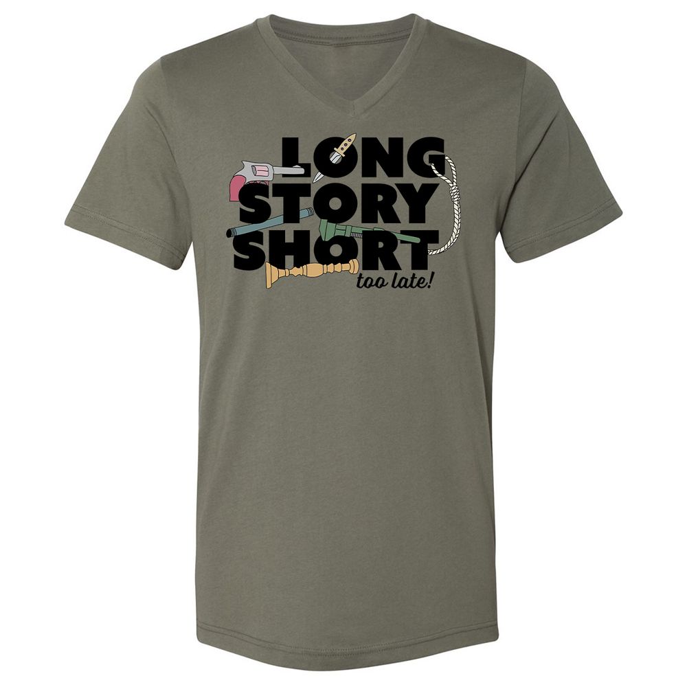 Unisex V-Neck T-Shirt - 11D8ZMA8 - Military Green - 10