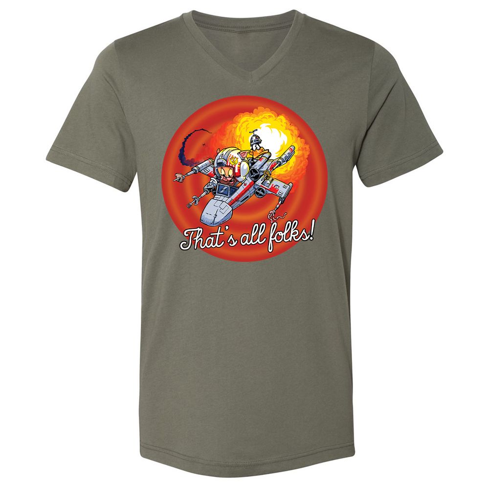 Unisex V-Neck T-Shirt - MYXKK9KA - Military Green - 10