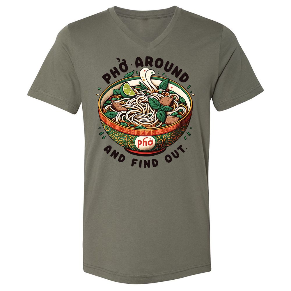 Unisex V-Neck T-Shirt - V9SDEP36 - Military Green - 10