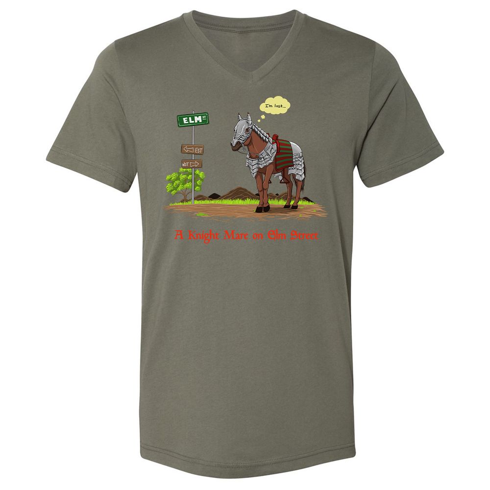 Unisex V-Neck T-Shirt - 84T8RVNV - Military Green - 10