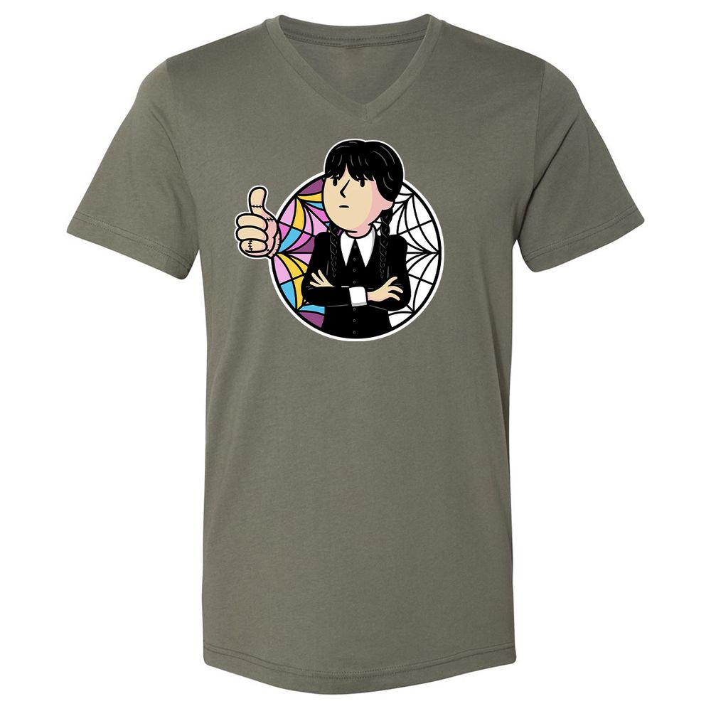 Unisex V-Neck T-Shirt - EDTXFLKL - Military Green - 10