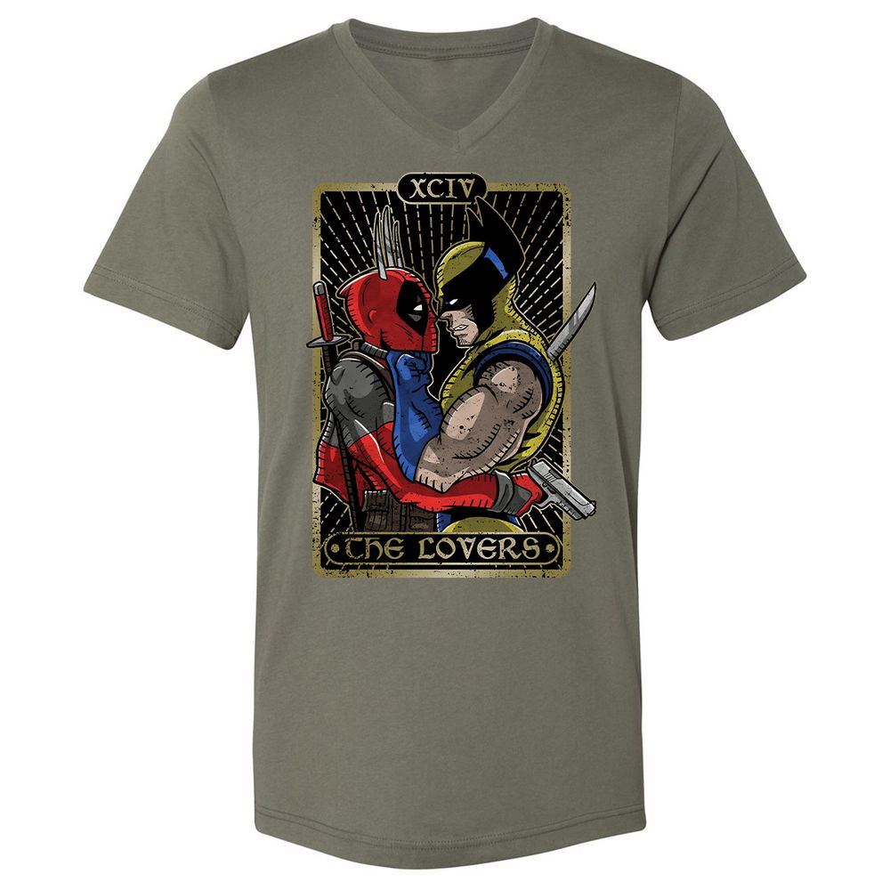 Unisex V-Neck T-Shirt - 7Q3JFNUZ - Military Green - 10