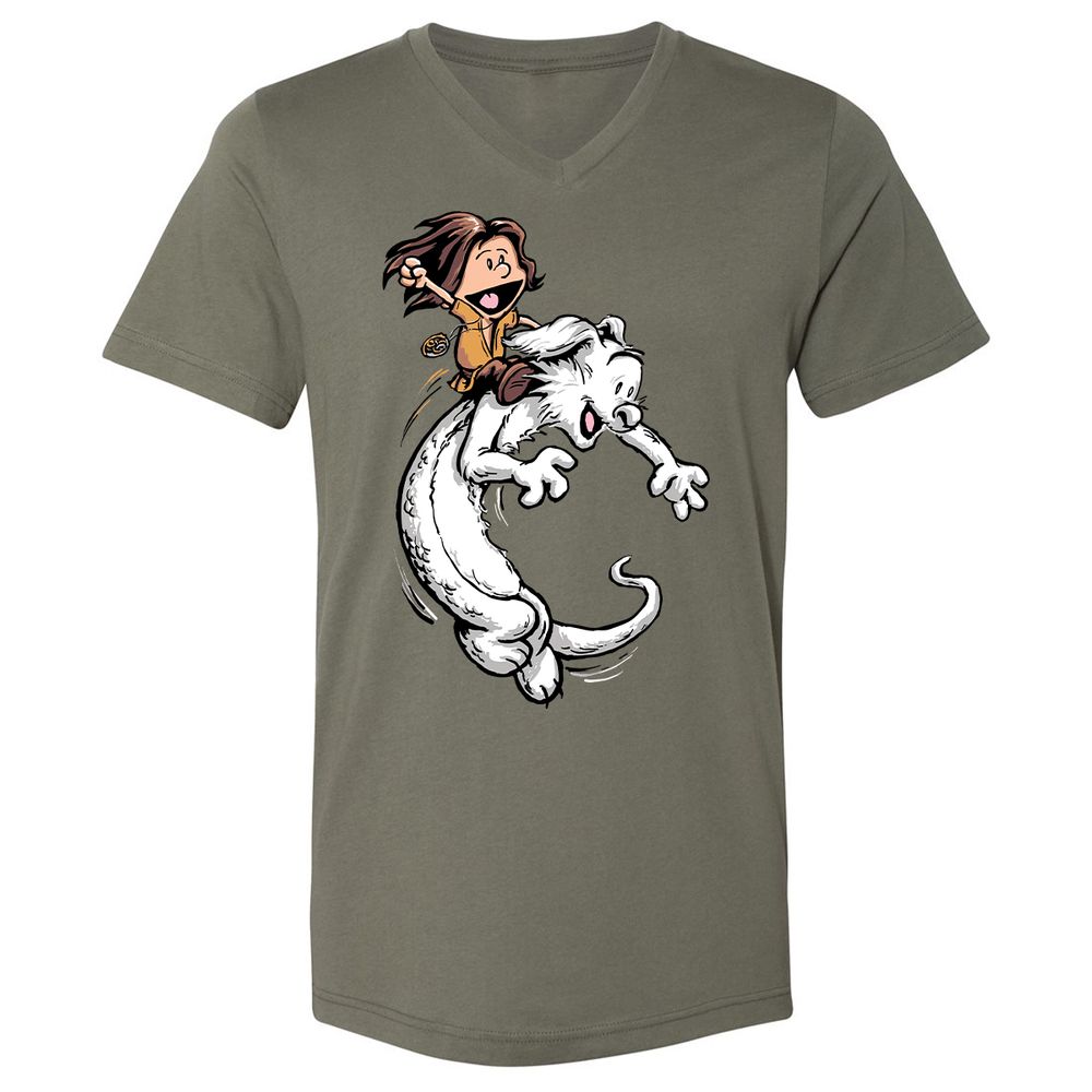 Unisex V-Neck T-Shirt - JDGT97T6 - Military Green - 10