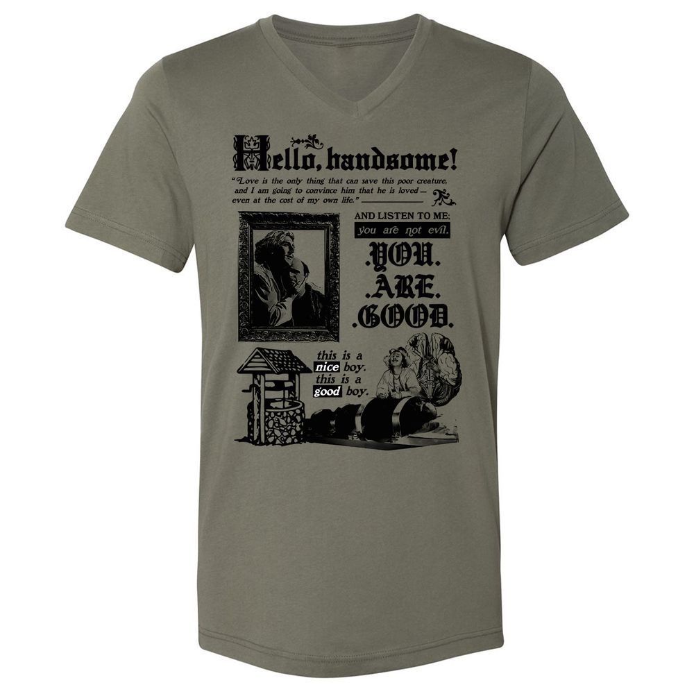 Unisex V-Neck T-Shirt - 641JGN74 - Military Green - 10