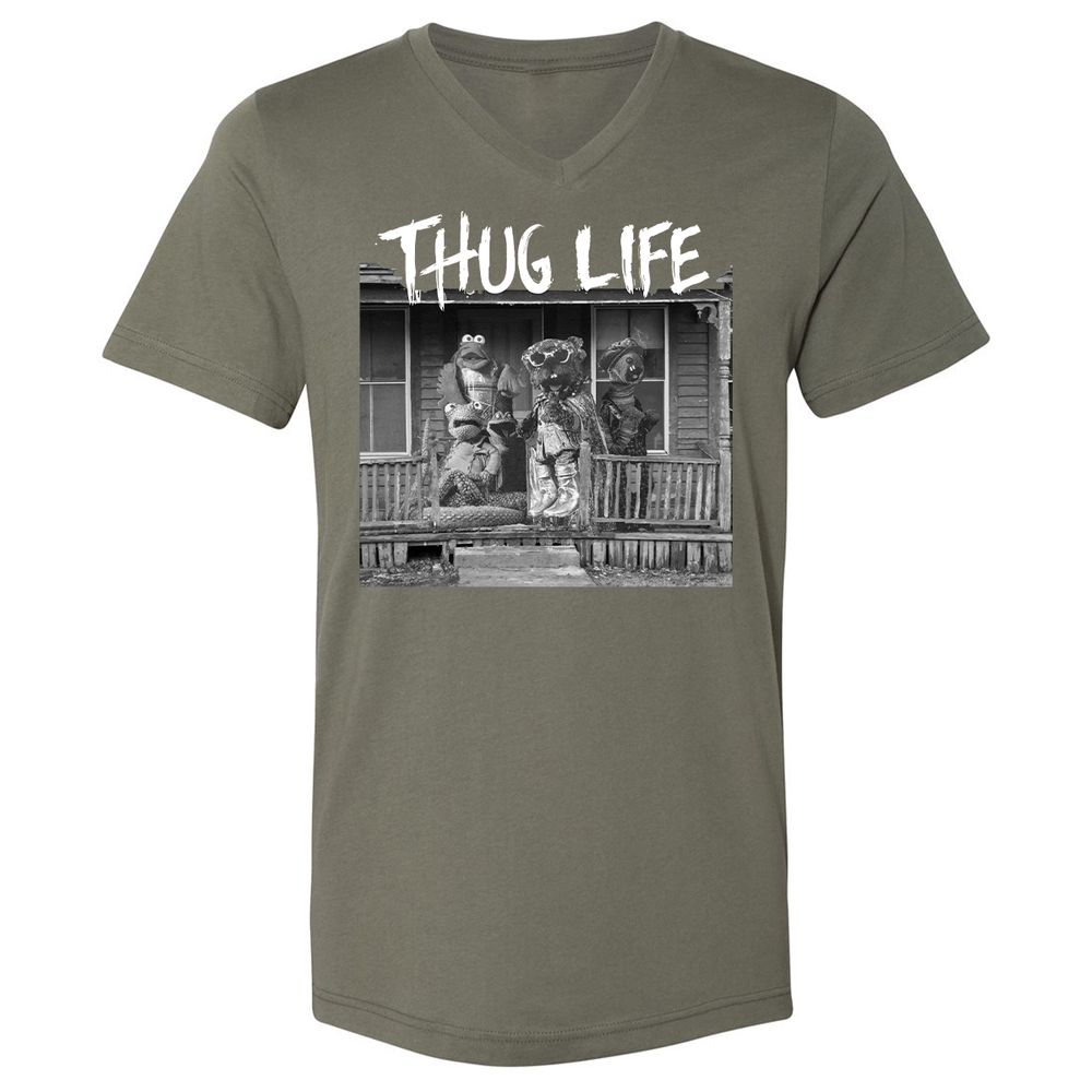 Unisex V-Neck T-Shirt - F7N6MEUM - Military Green - 10
